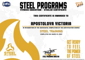 Сeртификат Steel Training Power Sports Club